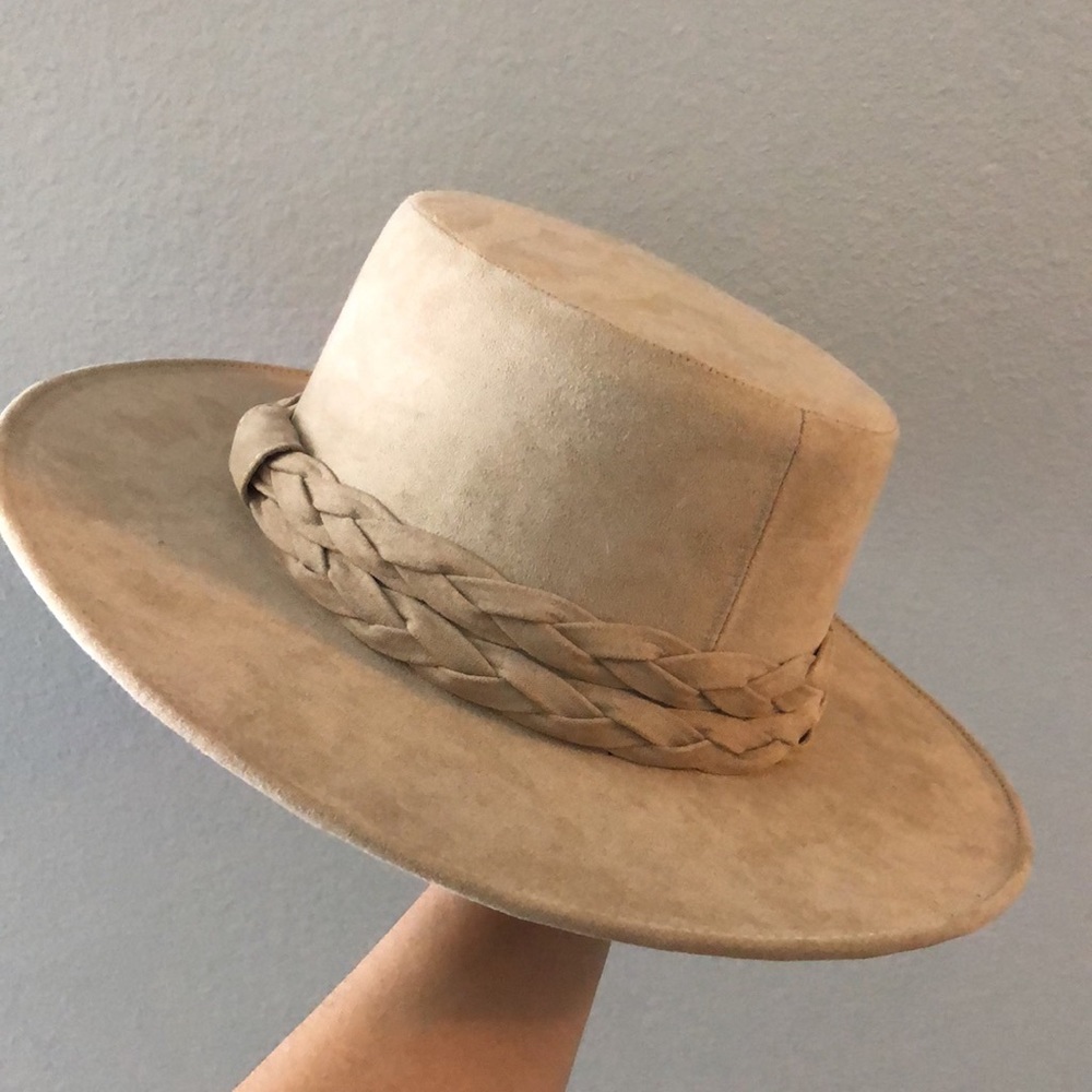 ASN Los Angeles braided suede tan hat